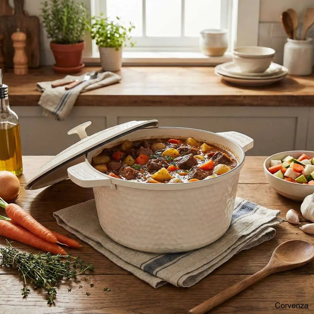 5QT Ceramic Dutch Oven Pot for Bread Baking & Cooking