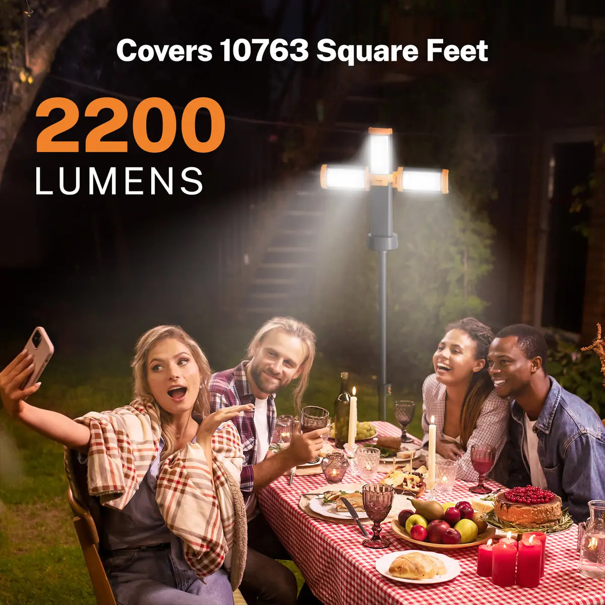 Rechargeable Camping Light with Tripod & 2200LM Brightness