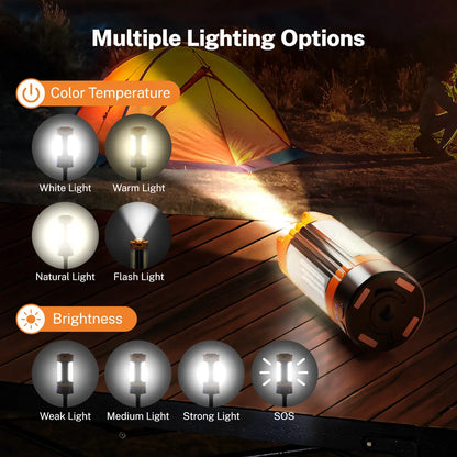Rechargeable Camping Light with Tripod & 2200LM Brightness