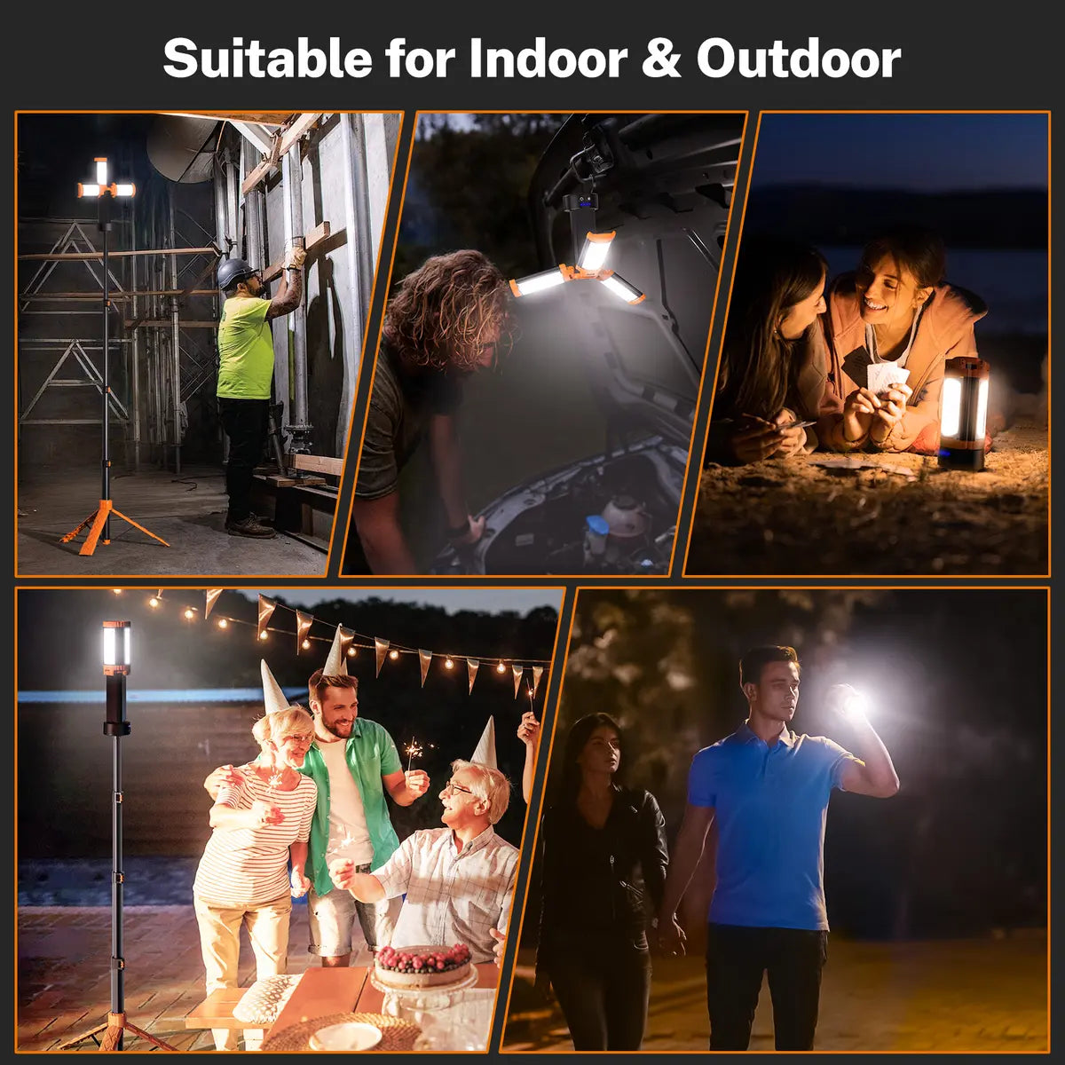 Rechargeable Camping Light with Tripod & 2200LM Brightness