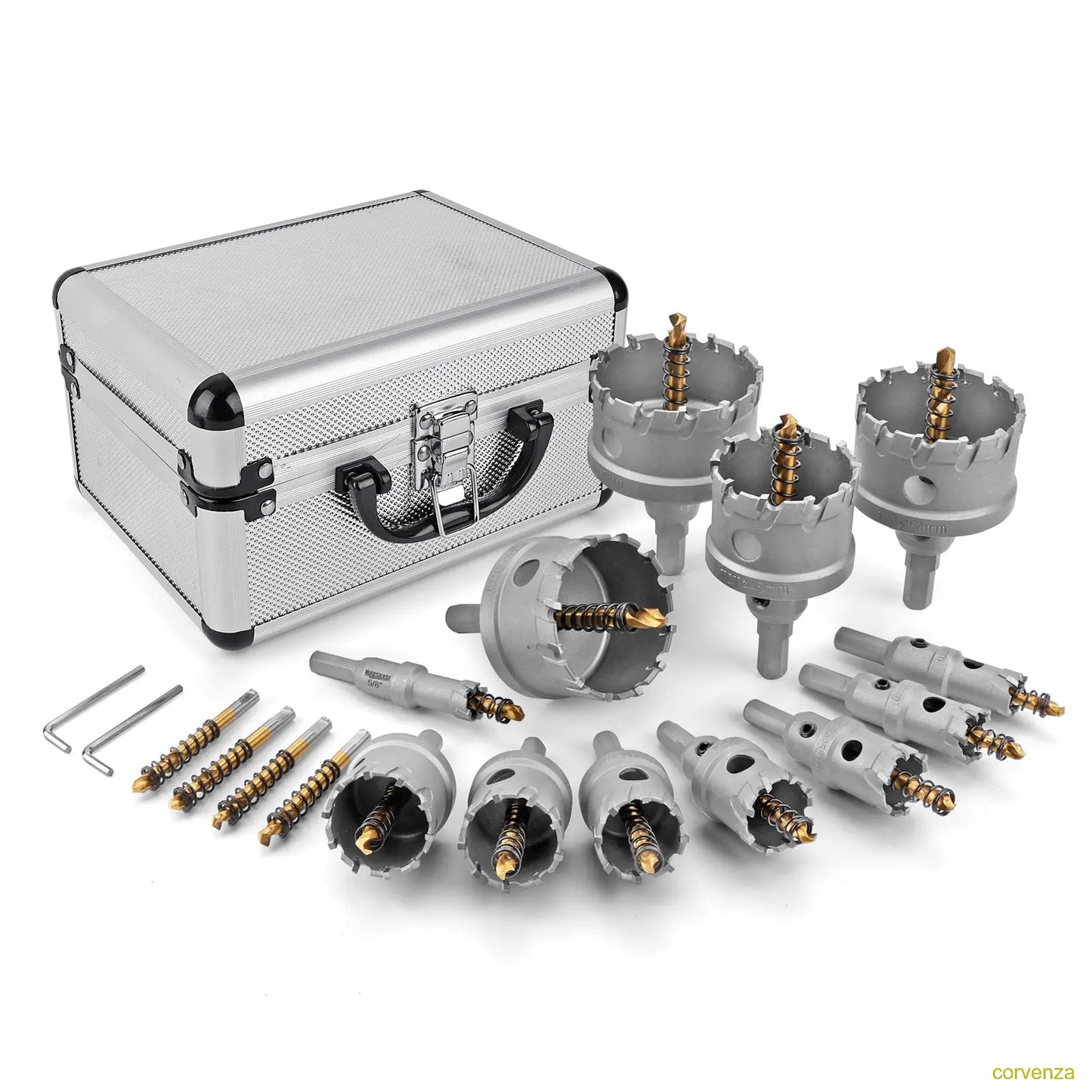 Carbide Hole Saw Kit for Metal TCT 5/8"-2-1/4" Inch Hole Cutter Set