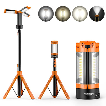 Rechargeable Camping Light with Tripod & 2200LM Brightness