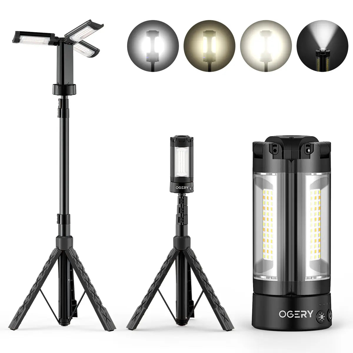 Rechargeable Camping Light with Tripod & 2200LM Brightness