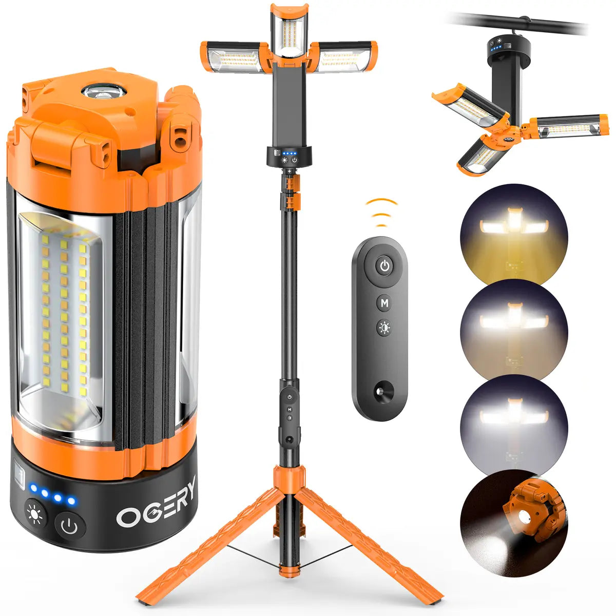 Rechargeable Camping Light with Tripod & 2200LM Brightness